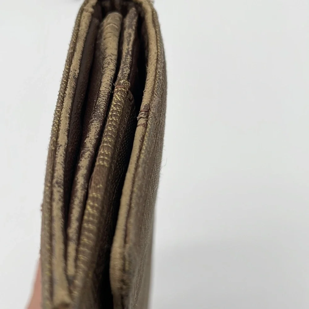 Chanel CC Flap Canvas Travel Line Long Wallet in Khaki/Brown